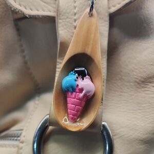 Ice Cream Cone Bag Charm / Keychain Combo